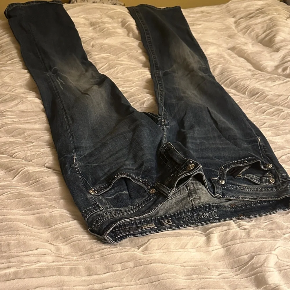 Miss Me Dark Blue Straight Jeans - Picture 1 of 4